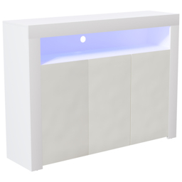 VIDA DESIGNS Nova 3 Door White LED Sideboard - Size: 35 x 130 x 97cm - Wilko - thumbnail 3