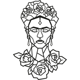 Decortie Black Metal Frida Rose Wall Art - Size: 60 x 41 x 0.15cm - Wilko