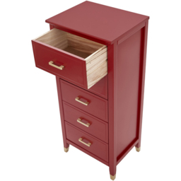 Palazzi 5 Drawer Red Narrow Chest of Drawers - Wilko - thumbnail 6