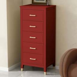Palazzi 5 Drawer Red Narrow Chest of Drawers - Wilko - thumbnail 1