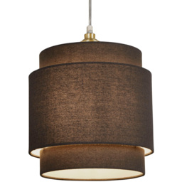 Lighting Collection Underwood 2-Tier Charcoal Grey Linen Ceiling Shade 20cm - Size: 26.5 x 26.5 x 26.5cm - Wilko - thumbnail 4
