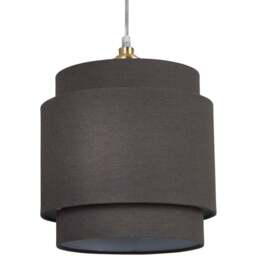 Lighting Collection Underwood 2-Tier Charcoal Grey Linen Ceiling Shade 20cm - Size: 26.5 x 26.5 x 26.5cm - Wilko