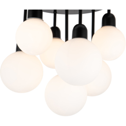 Cosylyte 7 Light Matt Black Opal Glass Ceiling Light - Size: 28 x 51 x 46cm - Wilko - thumbnail 5
