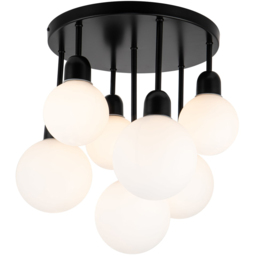 Cosylyte 7 Light Matt Black Opal Glass Ceiling Light - Size: 28 x 51 x 46cm - Wilko - thumbnail 4