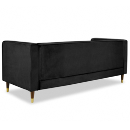 Home Detail Thomas 3 Seater Black Velvet Sofa - Wilko - thumbnail 6