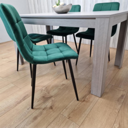 Portland 4 Seater Velvet Dining Set Grey and Green - Wilko - thumbnail 5