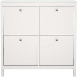 Florence Madrid 4 Flip Down Doors White Shoe Cabinet - Size: 24 x 102 x 102cm - Wilko - thumbnail 4