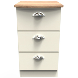 Crowndale Victoria 3 Drawer Cream Ash and Oak Bedside Cabinet - Wilko - thumbnail 3