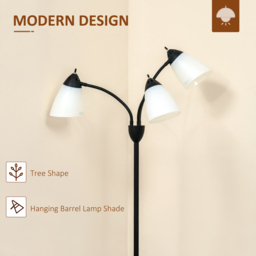 Portland Black 3 Light Arc Tree Floor Lamp - Size: 45 x 45 x 155cm - Wilko - thumbnail 5