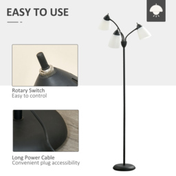 Portland Black 3 Light Arc Tree Floor Lamp - Size: 45 x 45 x 155cm - Wilko - thumbnail 7