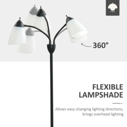 Portland Black 3 Light Arc Tree Floor Lamp - Size: 45 x 45 x 155cm - Wilko - thumbnail 6
