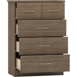 Seconique Nevada 5 Drawer Rustic Oak Chest of Drawers - Brown - Wilko - thumbnail 5