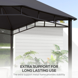 Outsunny 3 x 3m Grey Steel Frame Outdoor Patio Tent Gazebo - Wilko - thumbnail 7