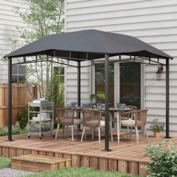 Outsunny 3 x 3m Grey Steel Frame Outdoor Patio Tent Gazebo - Wilko - thumbnail 1