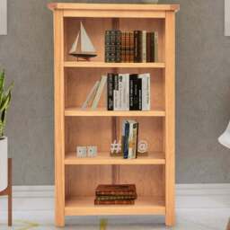 Lugo 4 Shelf Waxed Bookcase - Wood - Wilko - thumbnail 1