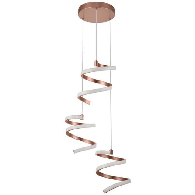 Cosylyte Nyah 3 Light Copper Spiral Cluster LED Pendant Light - Size: 25 x 40.5 x 24cm - Gold - Wilko - image 1