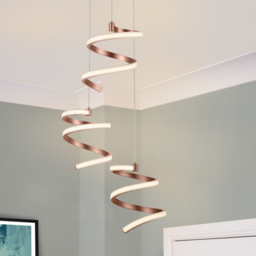 Cosylyte Nyah 3 Light Copper Spiral Cluster LED Pendant Light - Size: 25 x 40.5 x 24cm - Gold - Wilko - thumbnail 3