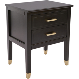 Palazzi 2 Drawer Black Bedside Table - Wilko - thumbnail 3