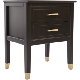 Palazzi 2 Drawer Black Bedside Table - Wilko - thumbnail 5