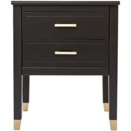 Palazzi 2 Drawer Black Bedside Table - Wilko - thumbnail 4