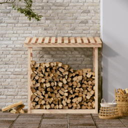 vidaXL Natural Pine Wood Firewood Log Holder 110 x 108 x 64.5cm - n/a - Wilko - thumbnail 3