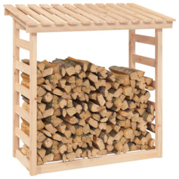vidaXL Natural Pine Wood Firewood Log Holder 110 x 108 x 64.5cm - n/a - Wilko - thumbnail 4