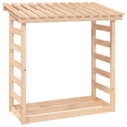 vidaXL Natural Pine Wood Firewood Log Holder 110 x 108 x 64.5cm - n/a - Wilko - thumbnail 1