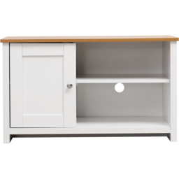 FurnitureHMD Single Door 2 Shelf White and Oak Effect Wooden TV Unit - Size: 50 x 85 x 39cm - Wilko - thumbnail 4