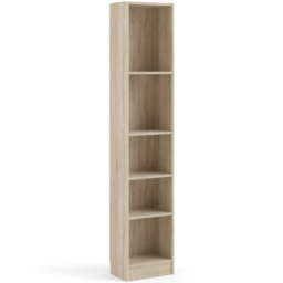 Florence Basic 4 Shelf Oak Narrow Tall Bookcase - Brown - Furniture to Go - Wilko - thumbnail 3