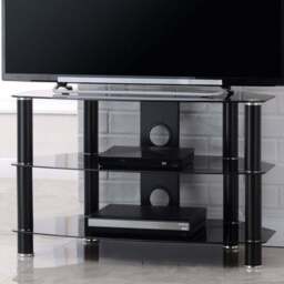 TTAP Vantage 2 Shelf Black TV Stand 800mm - Size: 50.7 x 80 x 40cm - Wilko - thumbnail 1