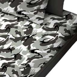 Velosso Small Camouflage Grey Fitted Sheet - Size: Single - Wilko