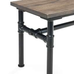 Julian Bowen Carnegie 2 Seater Mocha Elm Dining Bench - Size: 35 x 120 x 44cm - Black - Wilko - thumbnail 5
