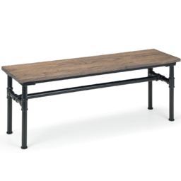 Julian Bowen Carnegie 2 Seater Mocha Elm Dining Bench - Size: 35 x 120 x 44cm - Black - Wilko - thumbnail 3