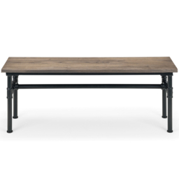 Julian Bowen Carnegie 2 Seater Mocha Elm Dining Bench - Size: 35 x 120 x 44cm - Black - Wilko - thumbnail 4