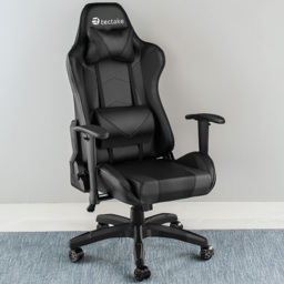tectake Stealth Black Gaming Chair - Size: 125 x 68 x 69cm - Wilko - thumbnail 1