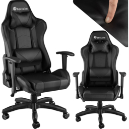 tectake Stealth Black Gaming Chair - Size: 125 x 68 x 69cm - Wilko - thumbnail 3