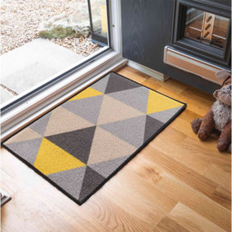 Desire Rugs Havana Dark Gold Geometric Anti Slip Door Mat 90 x 57cm - Size: 57 x 90cm - Wilko - thumbnail 3