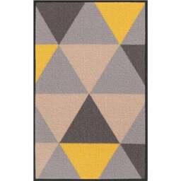 Desire Rugs Havana Dark Gold Geometric Anti Slip Door Mat 90 x 57cm - Size: 57 x 90cm - Wilko
