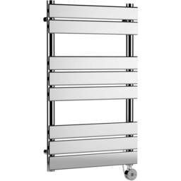 nuie Hudson Reed Chrome Electric Square Flat Towel Rail 840 x 500mm - Size: 8.4 x 5 x 0.3cm - Silver - Wilko