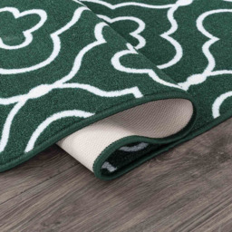 Desire Rugs Havana Emerald Quatrefoil Anti Slip Door Mat 120 x 67cm - Size: 67 x 120cm - Green - Wilko - thumbnail 4