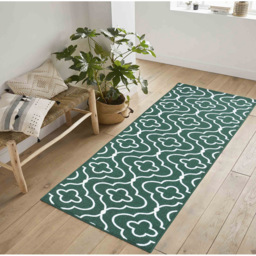 Desire Rugs Havana Emerald Quatrefoil Anti Slip Door Mat 120 x 67cm - Size: 67 x 120cm - Green - Wilko - thumbnail 5