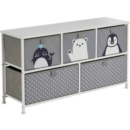 Liberty House Toys 5 Drawer Arctic Kids Storage Chest - Size: 55 x 100 x 300cm - Wilko - thumbnail 3
