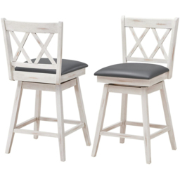 Costway White Counter Height Bar Stool Set of 2 - Size: 91 x 56 x 24cm - Wilko - thumbnail 3