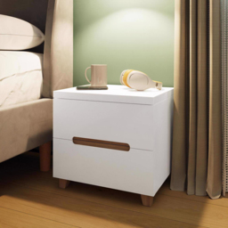 FWStyle Veloce 2 Drawer White Gloss Bedside Table - Wilko - thumbnail 7