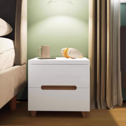 FWStyle Veloce 2 Drawer White Gloss Bedside Table - Wilko - thumbnail 6