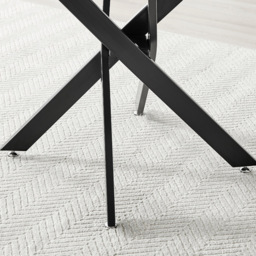 Furniturebox Arona 4 Seater Round Dining Table Concrete and Black - Grey - Wilko - thumbnail 6