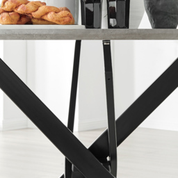 Furniturebox Arona 4 Seater Round Dining Table Concrete and Black - Grey - Wilko - thumbnail 5