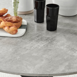 Furniturebox Arona 4 Seater Round Dining Table Concrete and Black - Grey - Wilko - thumbnail 4