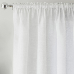 Tyrone Textiles Rhodes White Linen Look Rod Pocket Voile Panel Curtains 140 x 122cm - Size: W 140 x D 122cm - Wilko - thumbnail 3