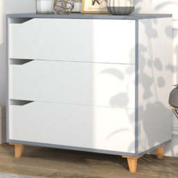 Costway 3 Drawer White Chest of Drawers - Wilko - thumbnail 1